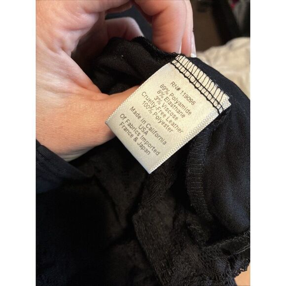 Nightcap Women’s Solid Black Lace Cold Shoulder Nylon Top 4 Small - Picture 4 of 4